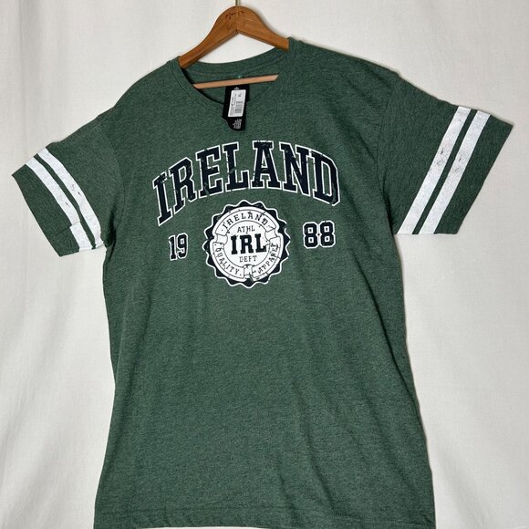 Ireland 1988 Graphic Tee Bottle Green Crewneck Short Sleeve XL Cara Craft Cotton - Picture 2 of 7